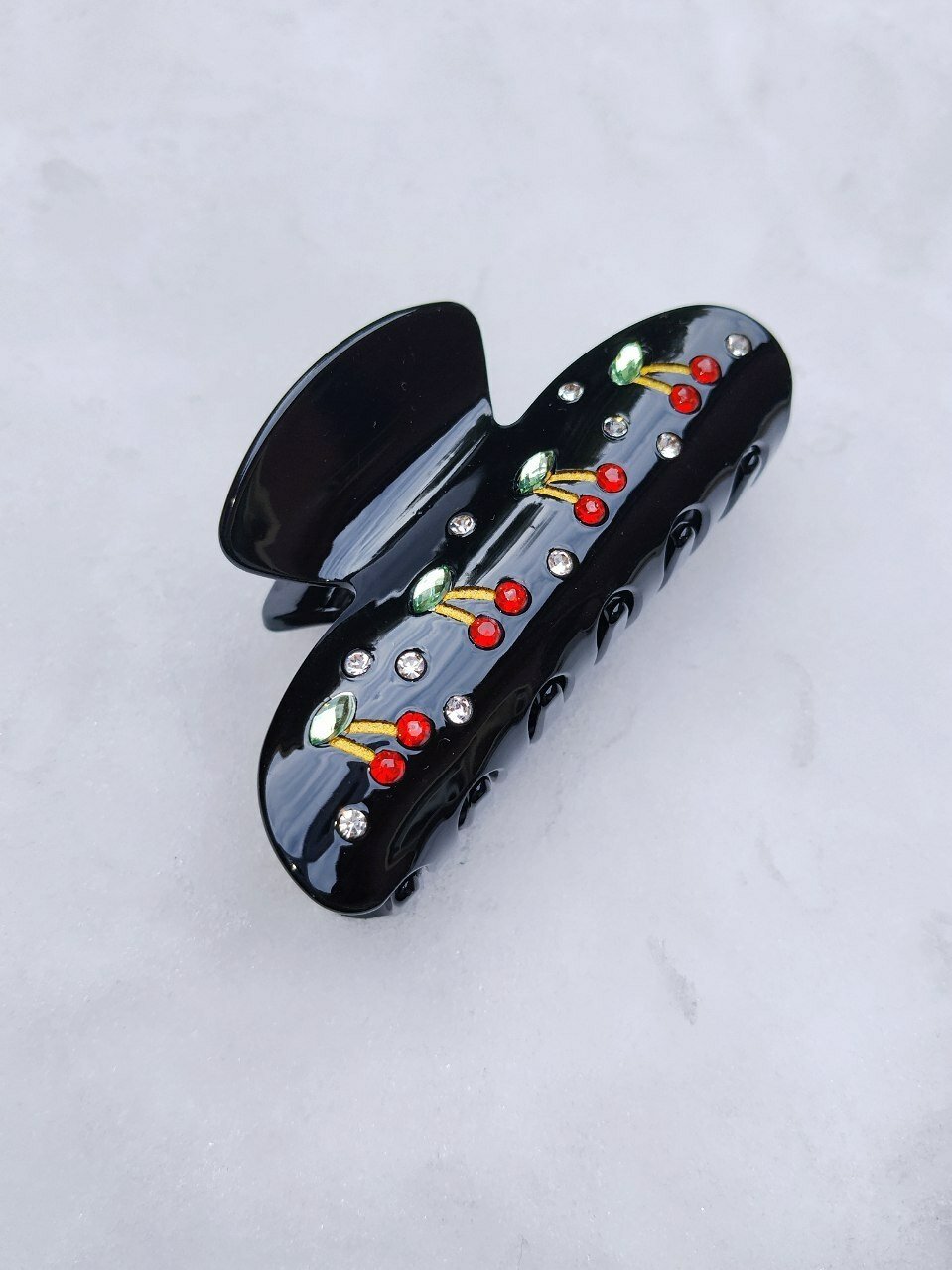 Крабик заколка в стиле вишня от Merve стильный аксессуар для волос