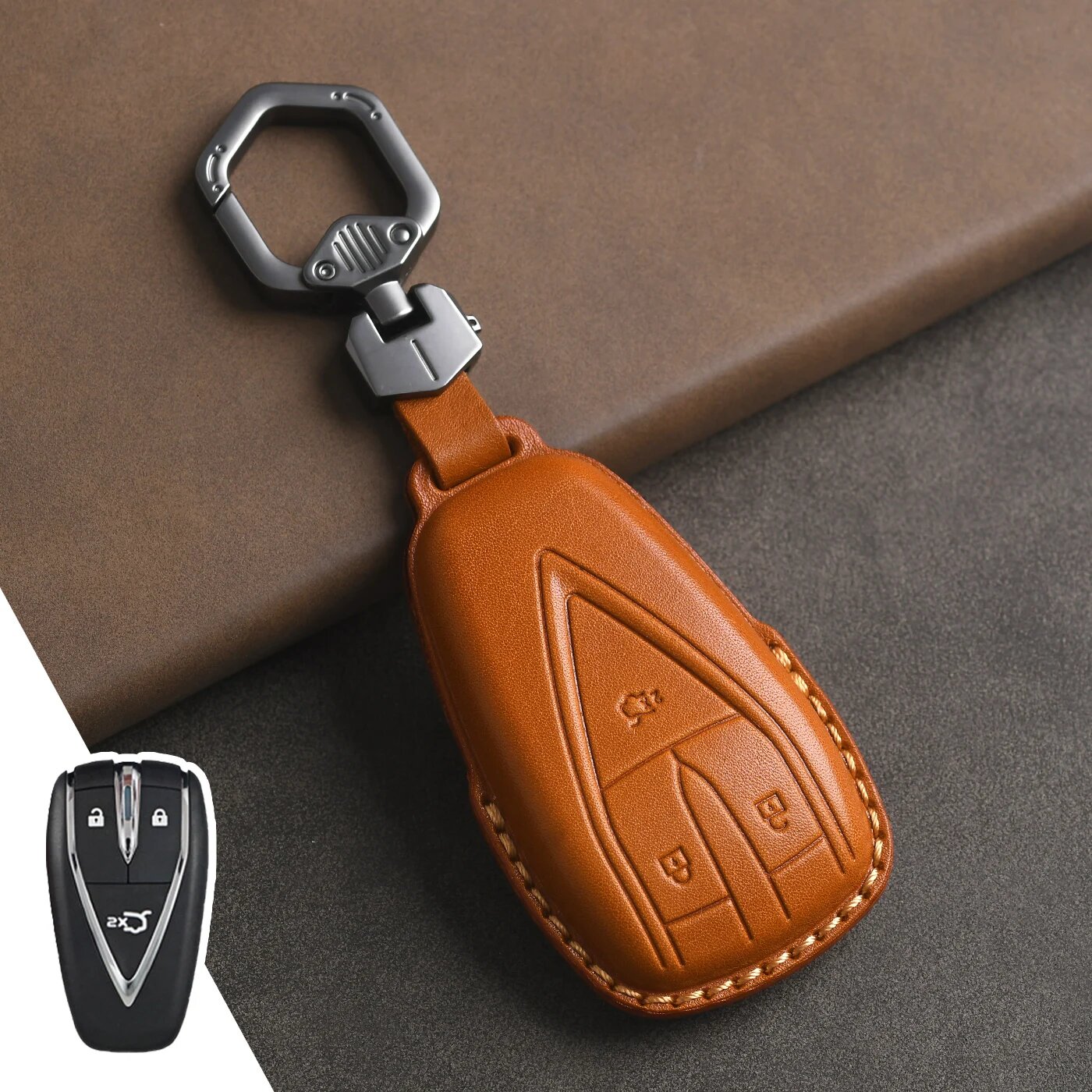 Кожаный чехол для ключей Changan UNIT UNIS UNIK A3-Brown