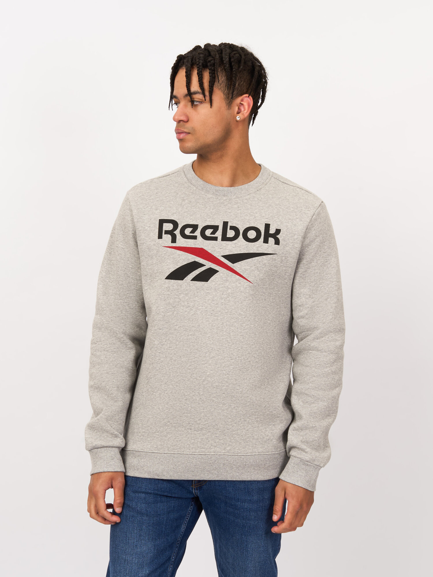 Свитшот Reebok Identity Big Logo, размер XXL INT, , серый/красный
