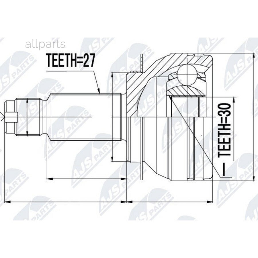 NTY NPZSB009 ШРУС наружн. к-кт Subaru Impreza GR/GV 08-, Forester S12 07-, Legacy V 09-, шт