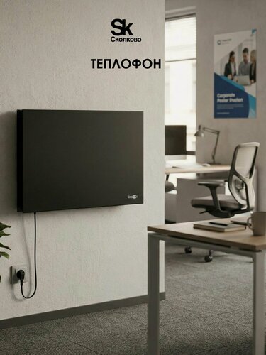 Изображение товара Обогреватель инфракрасный Teplofon 0.7 кВт эргпа напольный / настенный с термостатом, черный