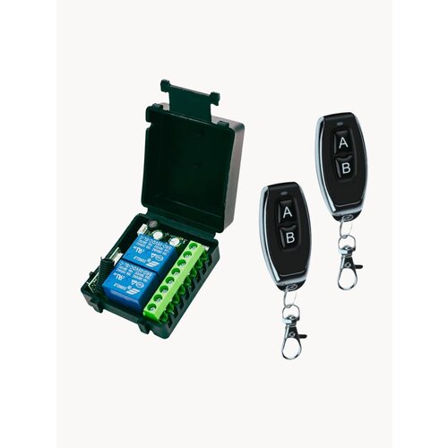 Двухканальное радиоуправляемое реле 12В 10А 433МГц 2 пульта 1300₽