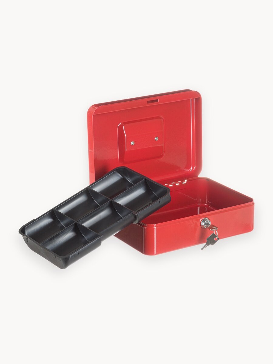 Ящик для денег SAFEBURG Keeper-25 Red Gloss, переносной сейф кэшбокс