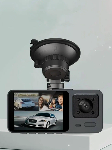Изображение товара Автомобильный видеорегистратор 3 камеры, регистратор автомобильный на лобовое стекло GCL с выносной камерой заднего вида, датчик удара, Full HD 1080p