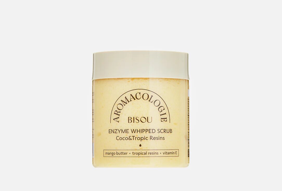 Взбитый энзимный скраб для тела Bisou Coconut and Tropical Resins, 250 мл