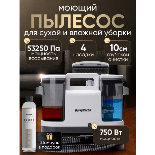 Моющий пылесос BarryBarbb V3 мощность 750 Вт для мебели и ковров аквафильтр 1275000₽