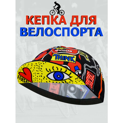 фото Кепка strava велокепка спортивная кепка для велоспорта для взрослых и детей, размер 54-59, синий, желтый, красный, черный