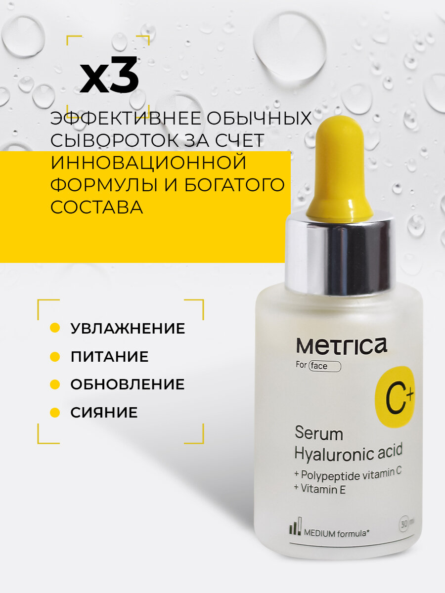 Картинки Увлажняющая сыворотка для лица с гиалуроном и витаминами С, B и E