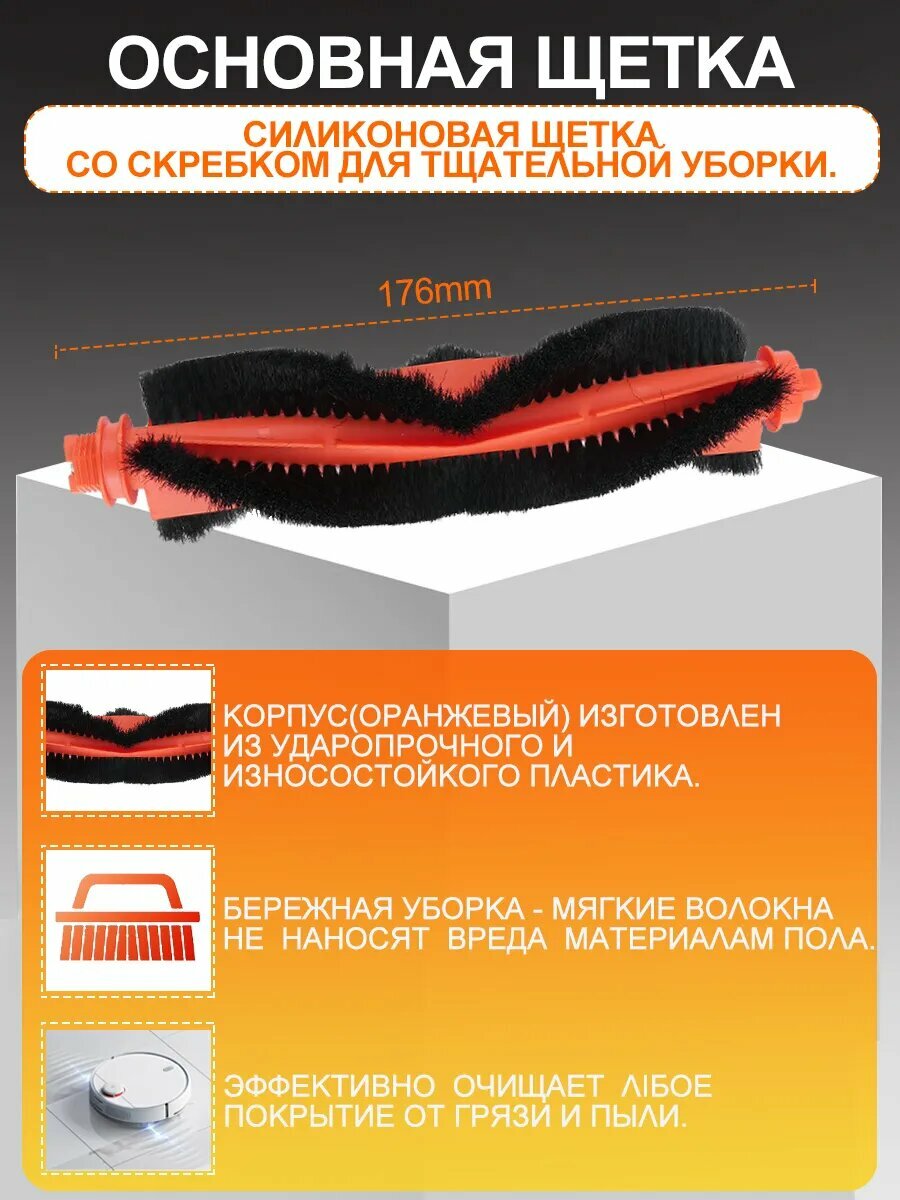 Набор фильтров и щеток для робота-пылесоса Xiaomi E10, E12, 3C Plus, S20 — комплект для эффективной уборки — фото 1