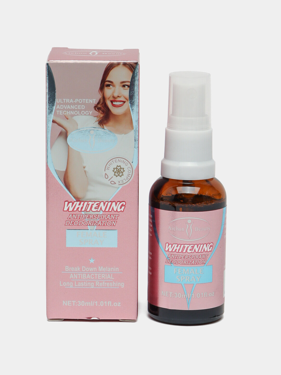 Дезодорант спрей от запаха пота с отбеливающим эффектом Aichun Beauty, для женщин, 30 мл — фото 1