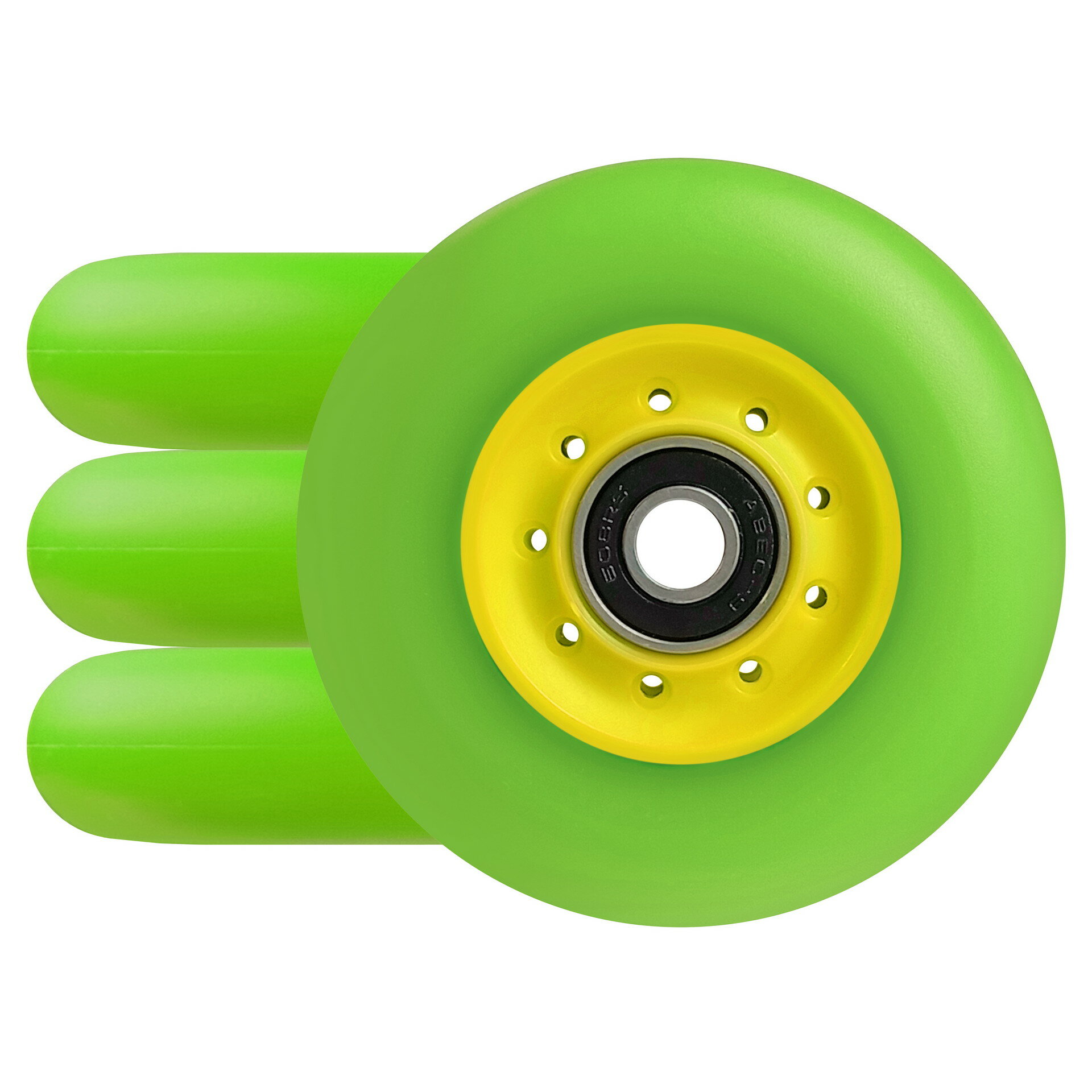 Набор колёс для роликов, 4шт: Ride Story Empower Wheels 80мм/85A (4pcs) + ABEC 9, Green/Yellow