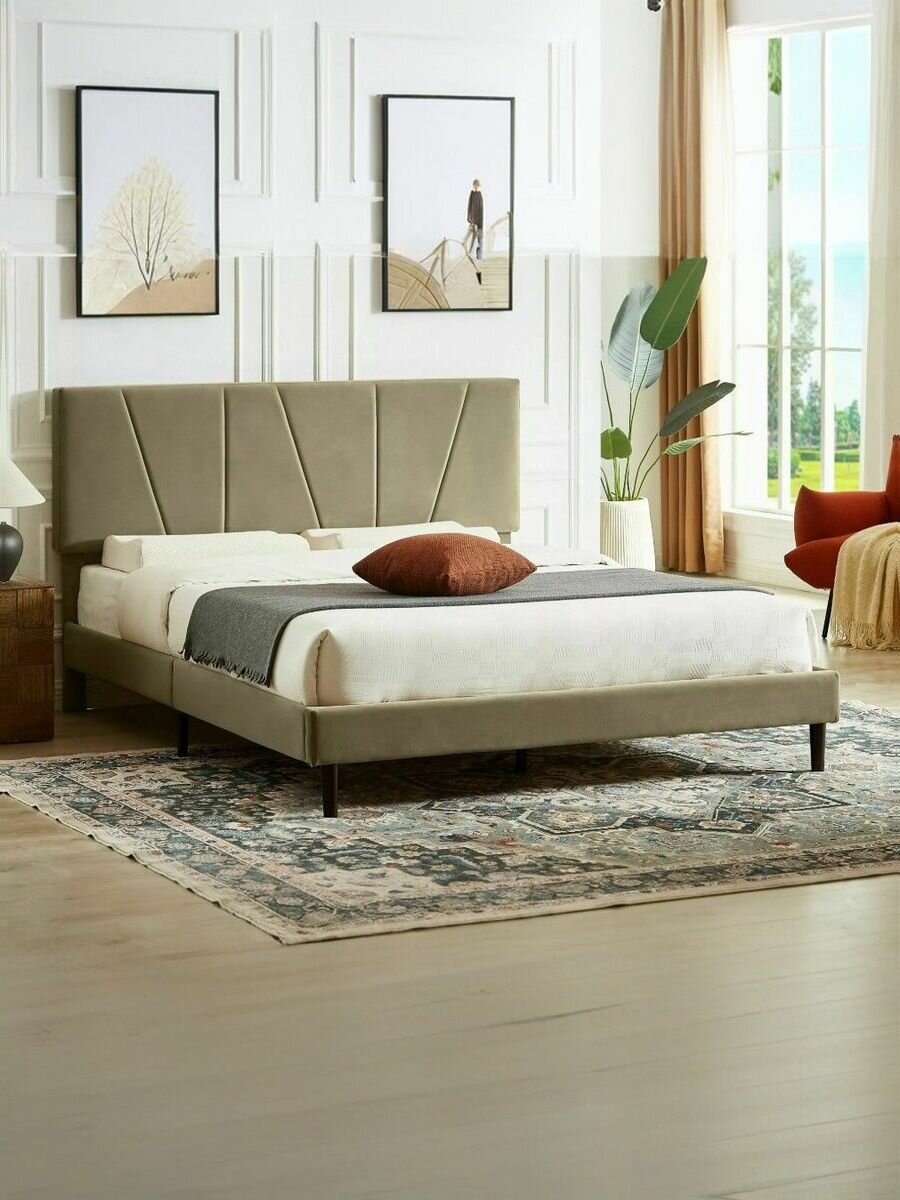 Кровать SIGNAL SAVANA Velvet Bluvel 28 бежевый, 160/200