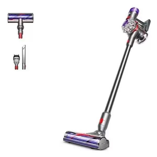 Пылесос Dyson V8, управление на ручке, контейнер, HEPA-фильтр, серебристый/фиолетовый — фото 1
