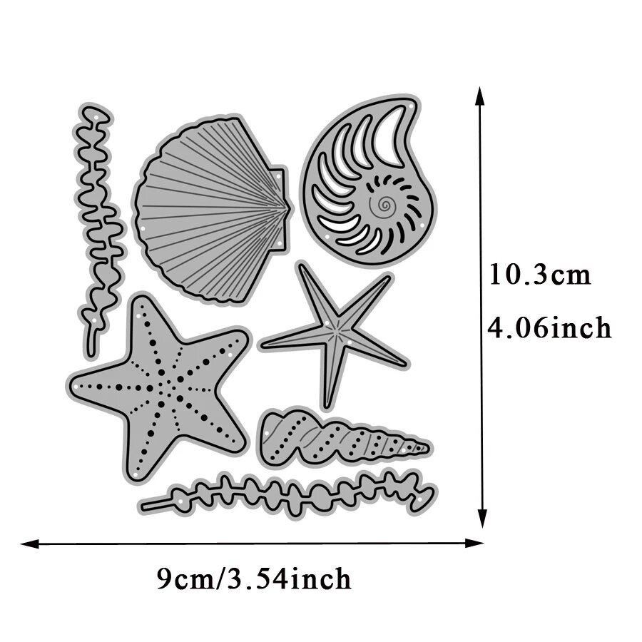 Металлические штампы AliliArts Морская звезда ракушка