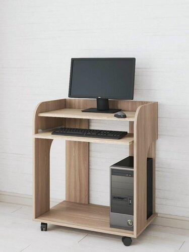 Изображение товара Компьютерный стол Грета-10 на колесиках 820*700*450 ясень шимо/дуб сонома