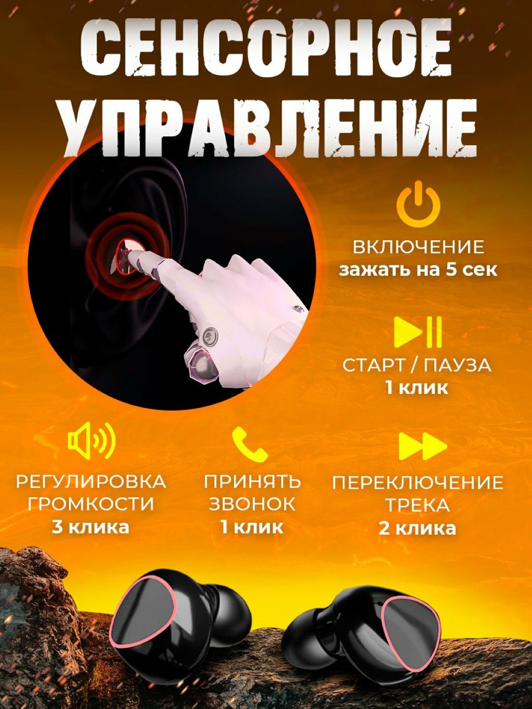 Беспроводные наушники М10, М19, М20, М90, М80, М85, М86, М88с Powerbank 3500 мА/ч, Bluetooth 5.3 — фото 1