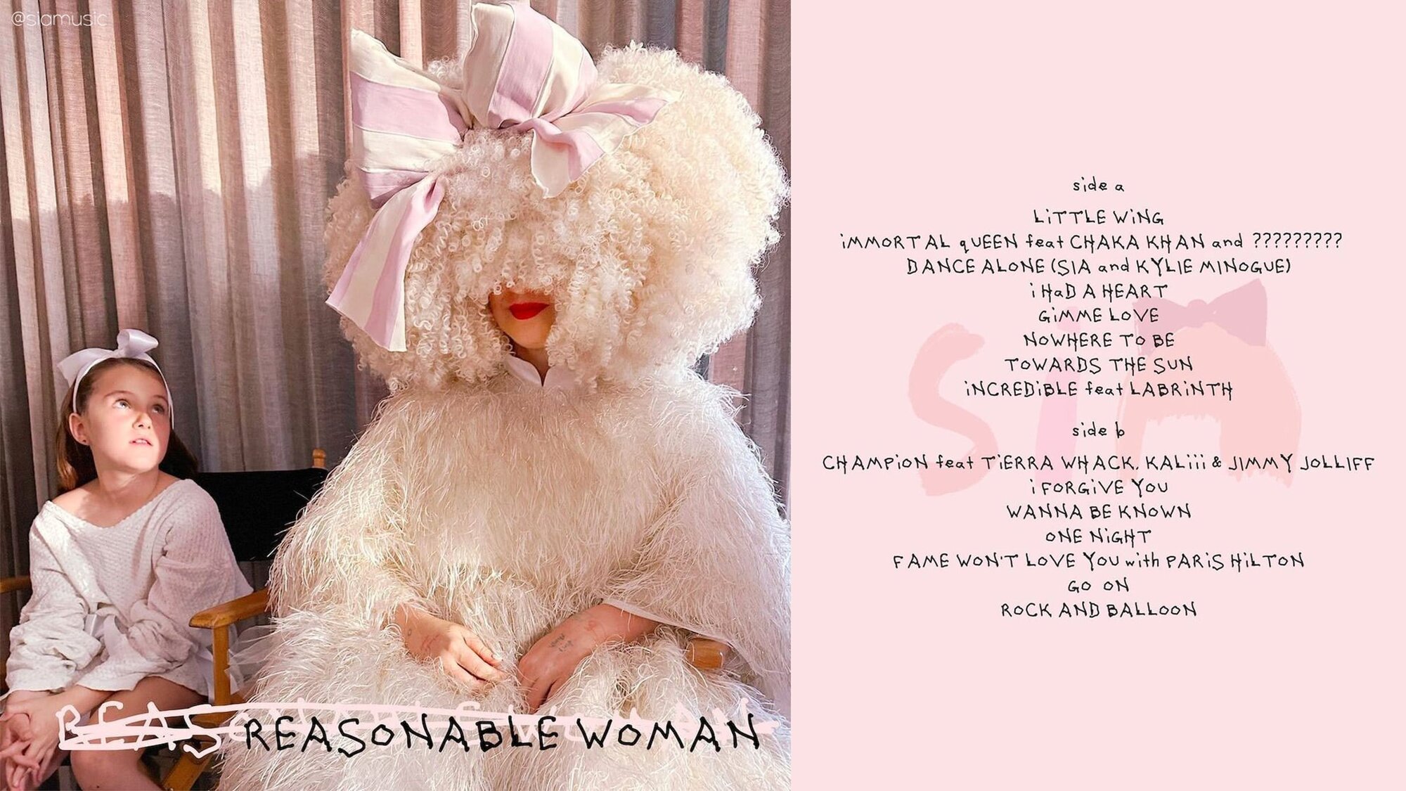 Виниловая пластинка Sia Atlantic "Reasonable Woman", 12", 350 г, 2024 г