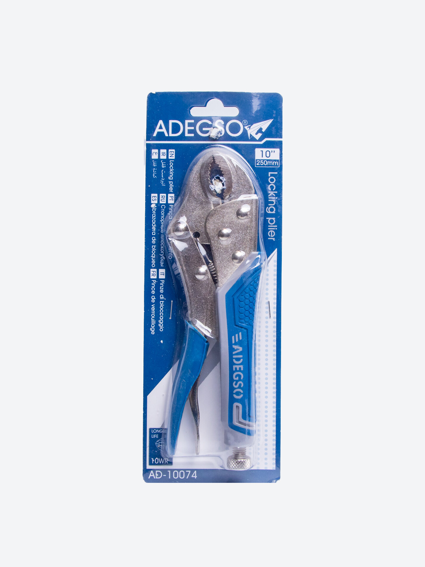 Зажим ADEGSO AD-10074, с фиксатором, сталь, ручки, длина 250мм