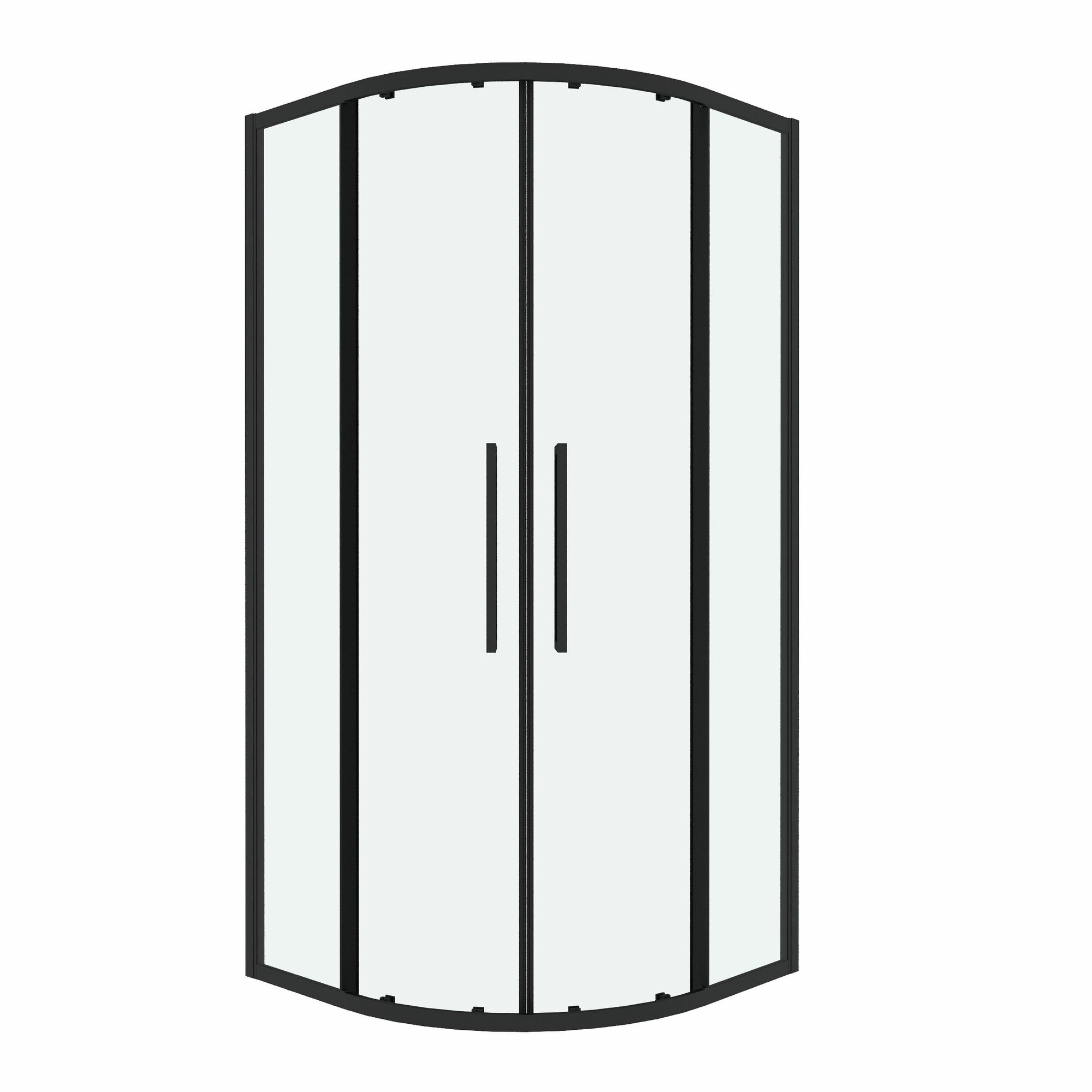 Душевое ограждение Grossman Cosmo 301. K33.02.1010.21.00 (100х100х195) четверть круга раздвижная черный матовый стекло прозрачное 1 место