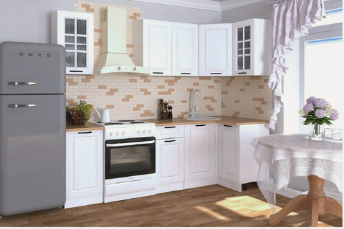 Изображение товара Кухонный угловой гарнитур Белый Вегас, фасад МДФ, 1000х1800 мм