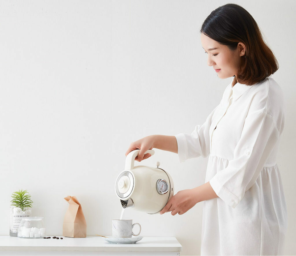 Электрический чайник Xiaomi Qcooker Retro Electric Kettle Retro White — фото 1
