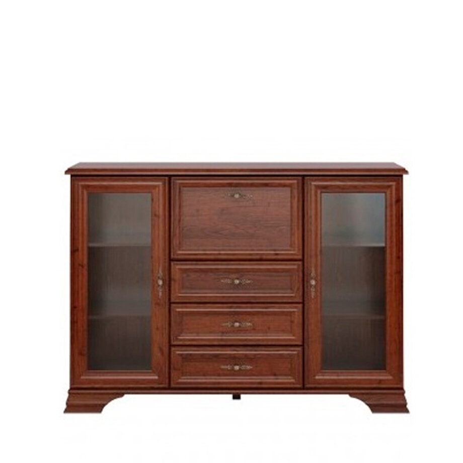 Комбинированная тумба-бар БРВ-Мебель Кентаки KOM2W3S1B каштан ш. 155 см, в. 110 см, гл. 45 см