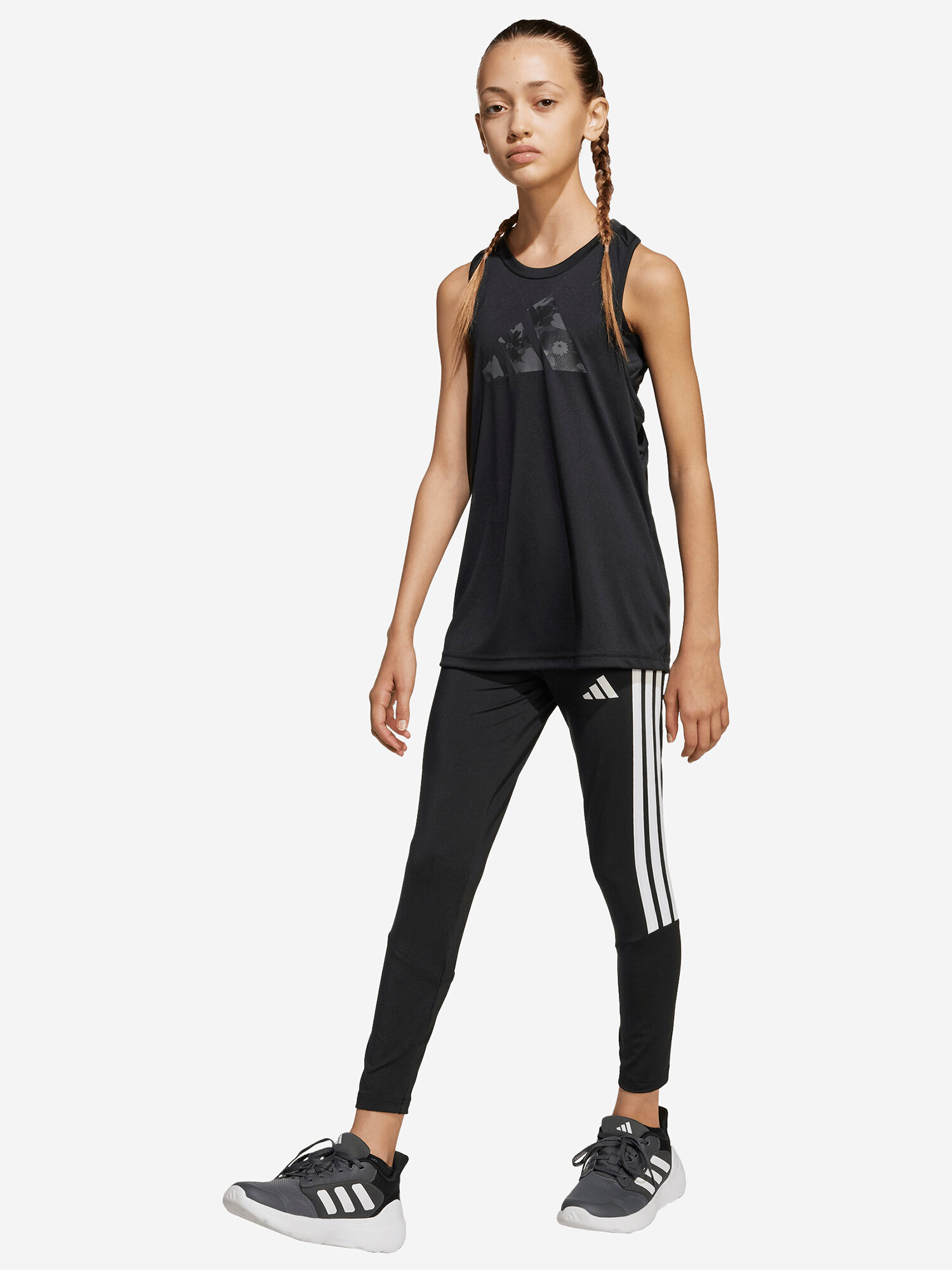 Легинсы спортивные adidas, размер 164, черный — фото 1