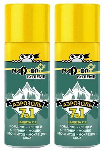 Аэрозоль от комаров NADZOR Экстрим 7в1 (2уп по 100мл)