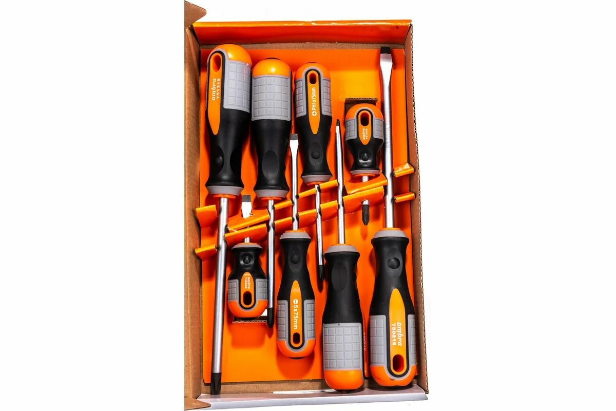 Набор отверток стержневых ROUND GRIP, 8 предметов Ombra — фото 1