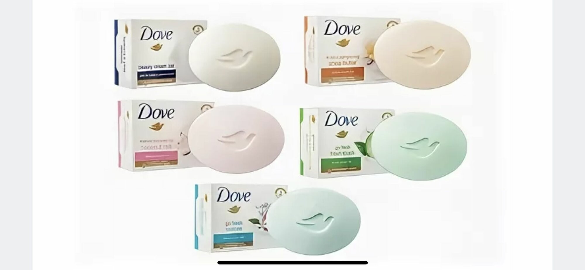 RoseМыло туалетное Dove 135г Огуречное, Классическое, Gentle Exfoliating и Розовое Pink