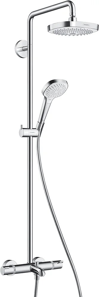 Душевая стойка Hansgrohe Croma 2jet Select E 180 с тропическим душем со смесителем с изливом хром с лейкой немецкая