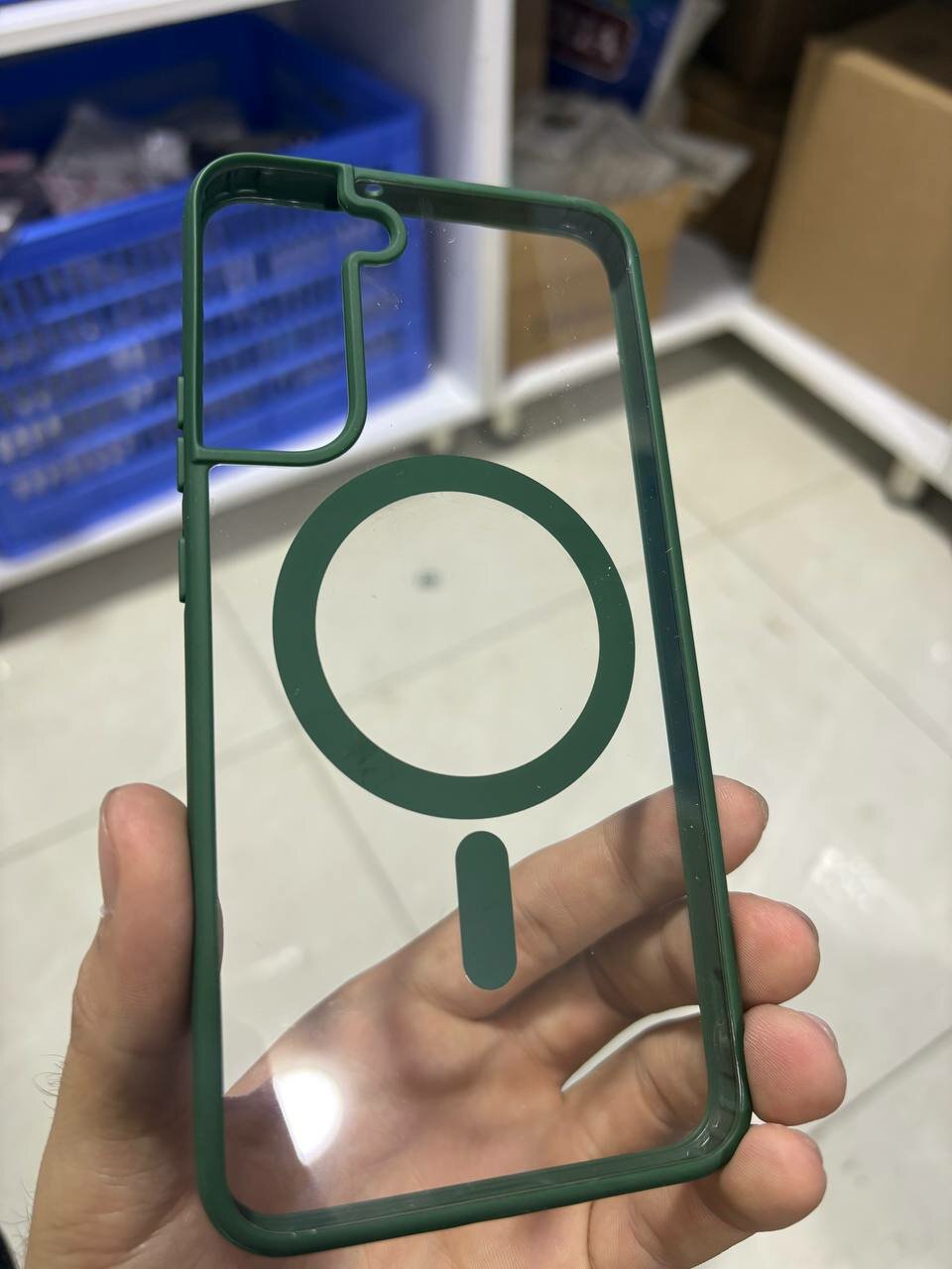 Чехол Berlia, для Samsung S23 PLUS, MagSafe, ударопрочный, прозрачный