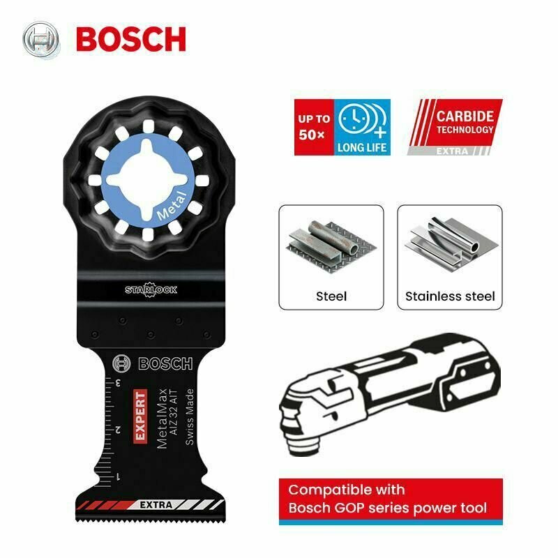 Пильный диск Bosch AIZ 32 AIT Starlock Expert Metal Max твердосплавные наконечники для резки металла универсальный аксессуар для мультитулов Bosch GOP 32 мм ширина 40 мм глубина реза