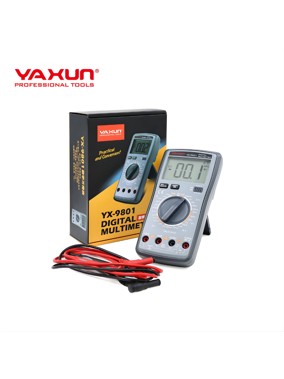 Цифровой мультиметр YX-9801, интеллектуальный, противоожоговый