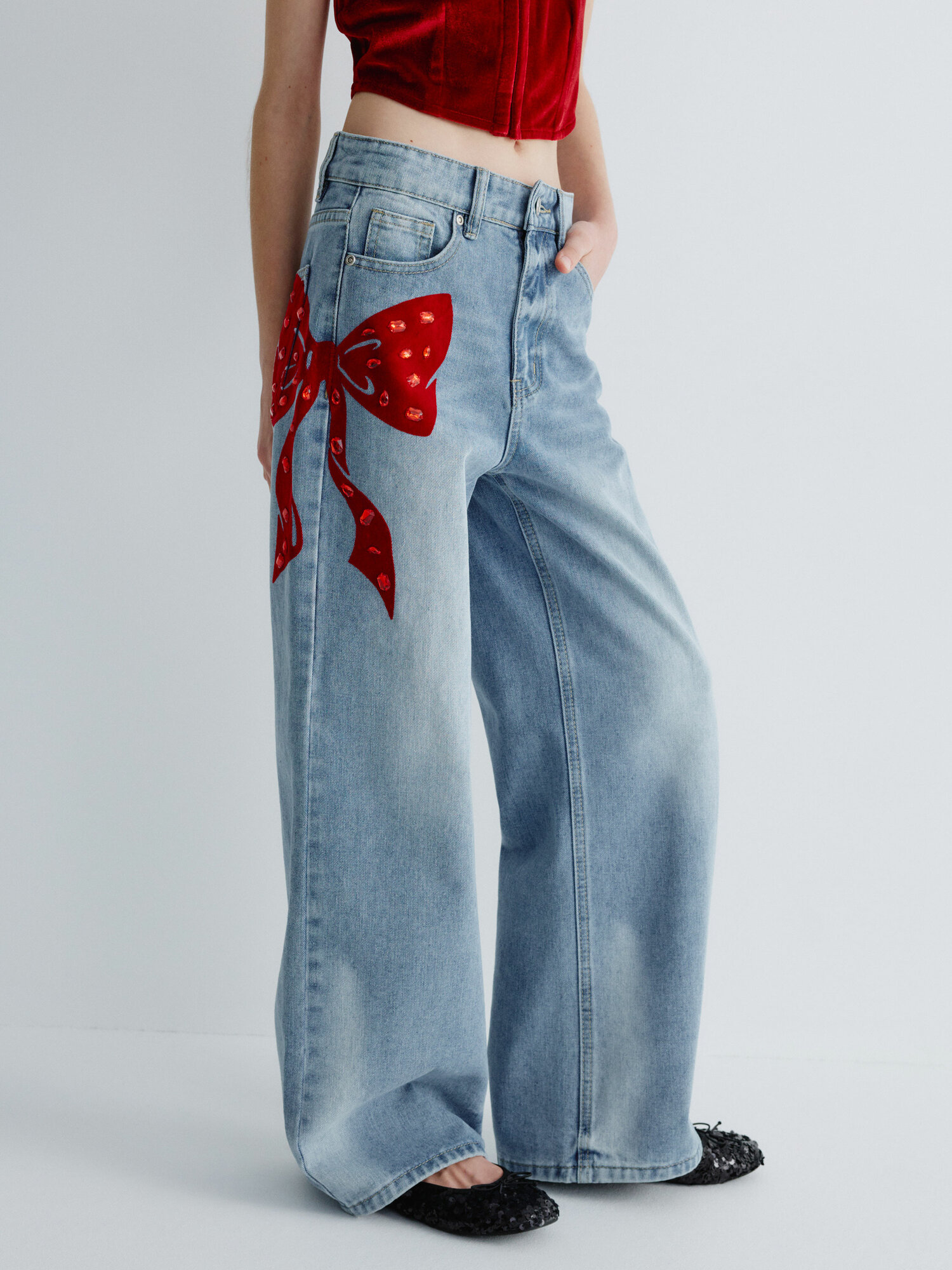 Джинсы Sela размер 158 голубой индиго