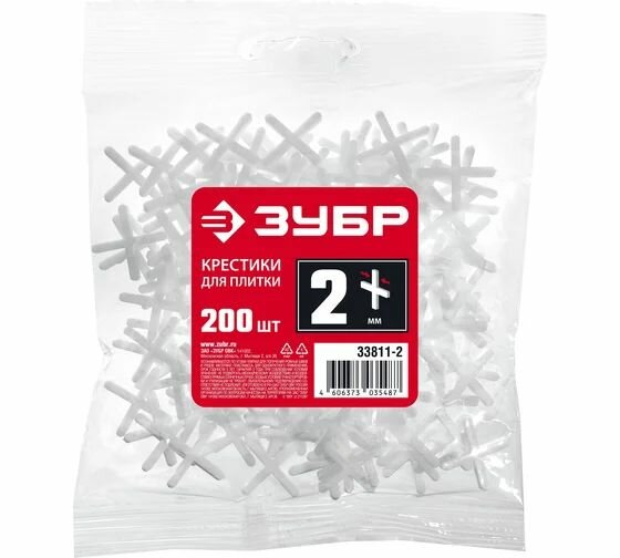 Крестики для кафеля Зубр 2 мм 200 шт. 33811-2