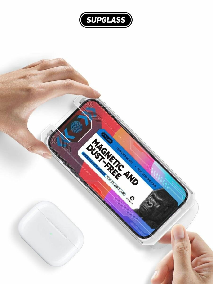 Безрамочное стекло для iPhone 16 Pro (6.3) с автоустановкой — фото 1