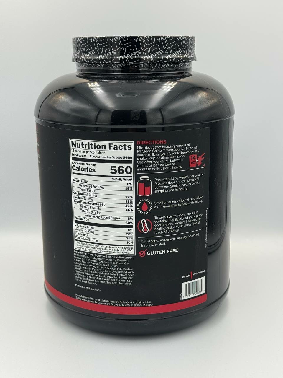 Rule1 Clean gainer 2,3kg вкус Ваниль гейнер с белком для набора массы — фото 1