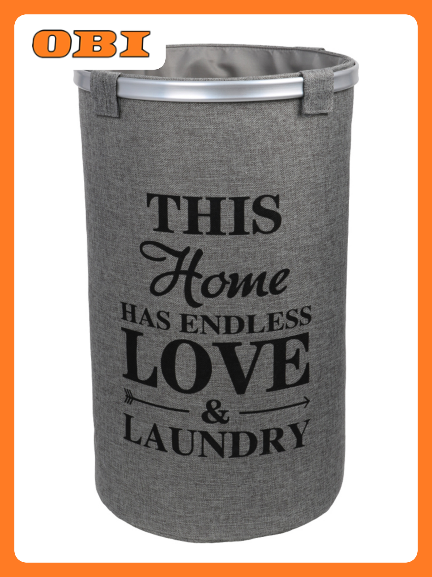 Корзина для белья серая 80 л