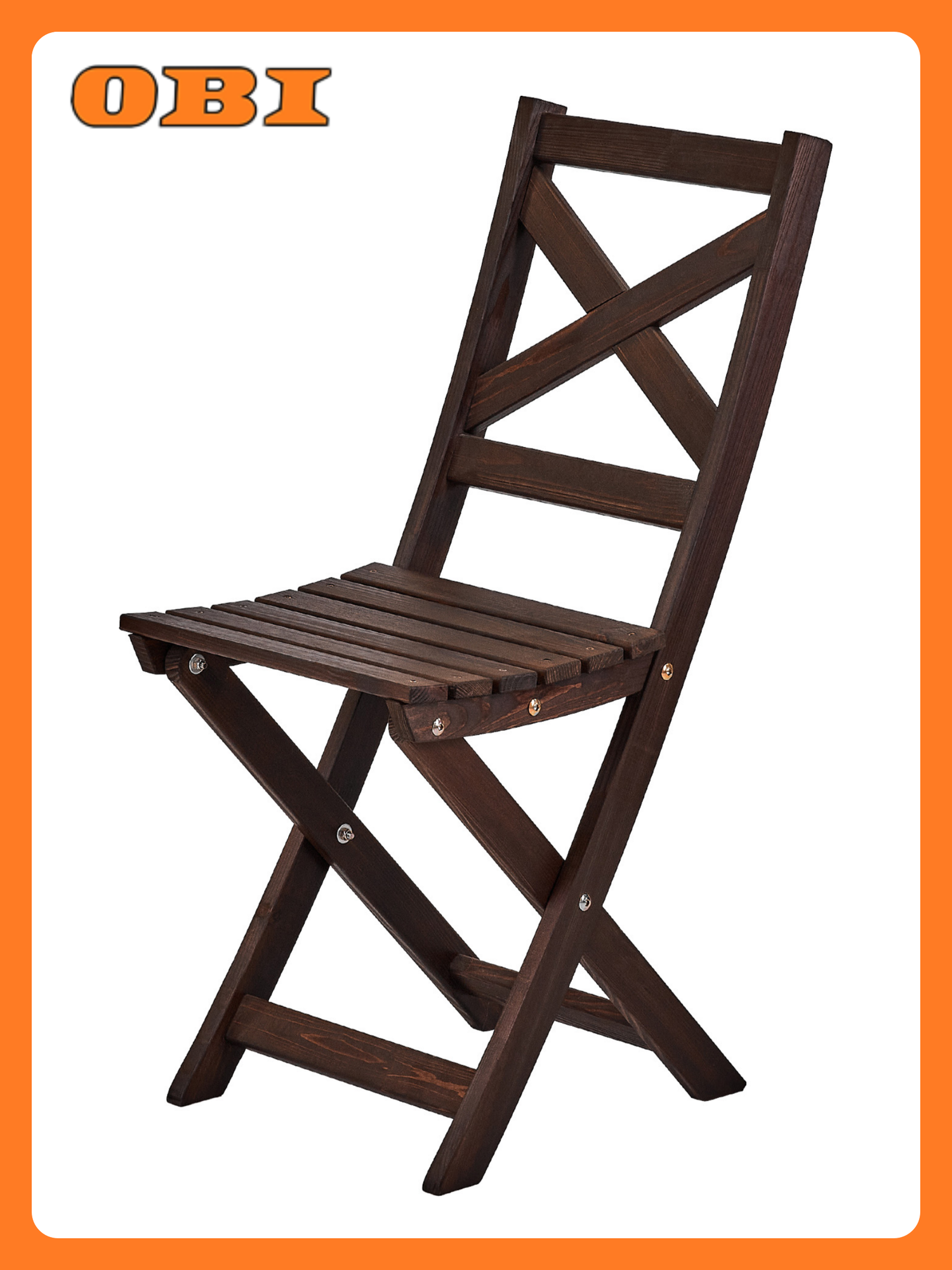 Стул складной INTERLINK "Вильма", дерево, складной, коричневый, 100кг