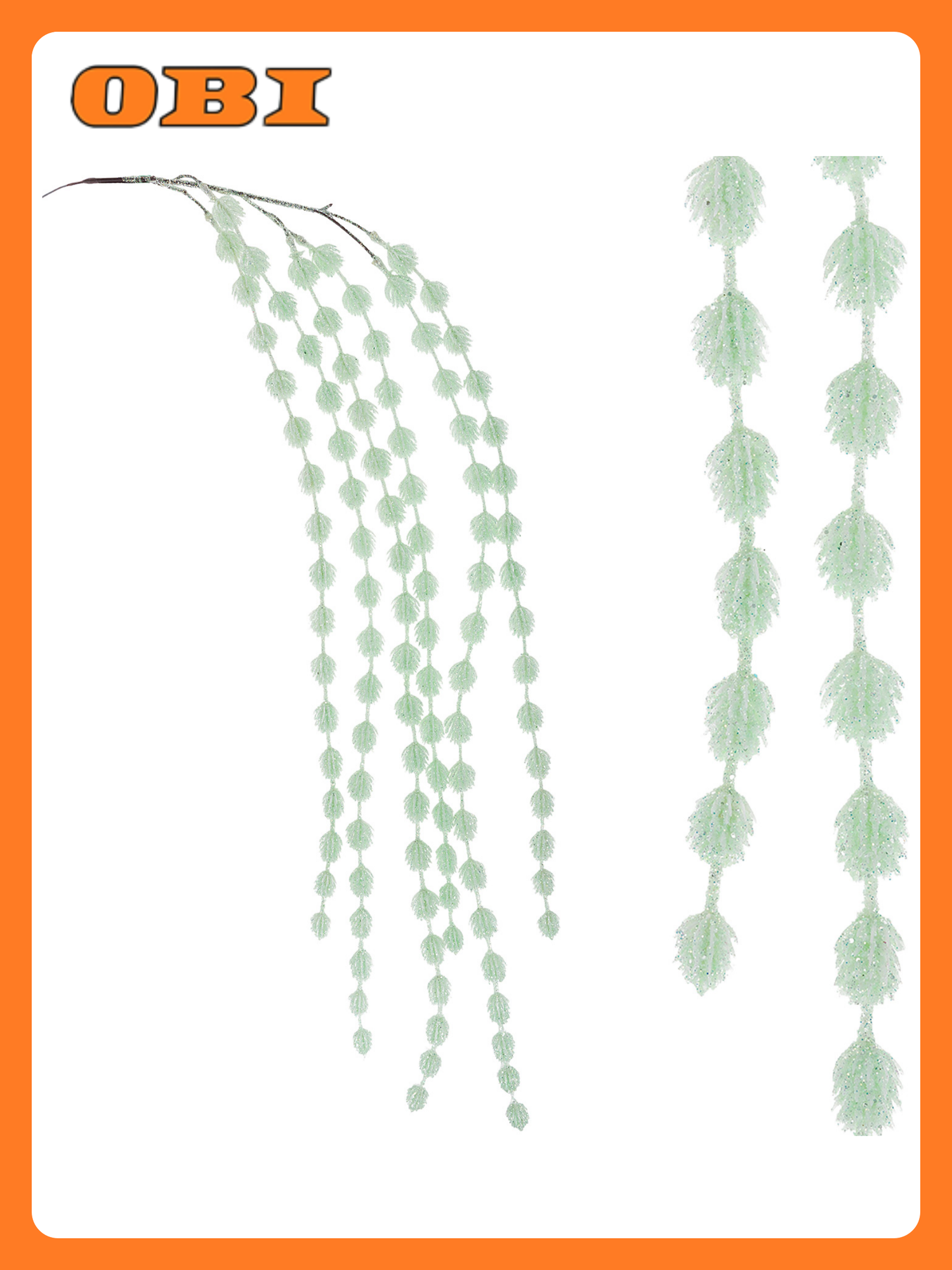 Гирлянда искусственная Амарант пластик H100 см с глиттером