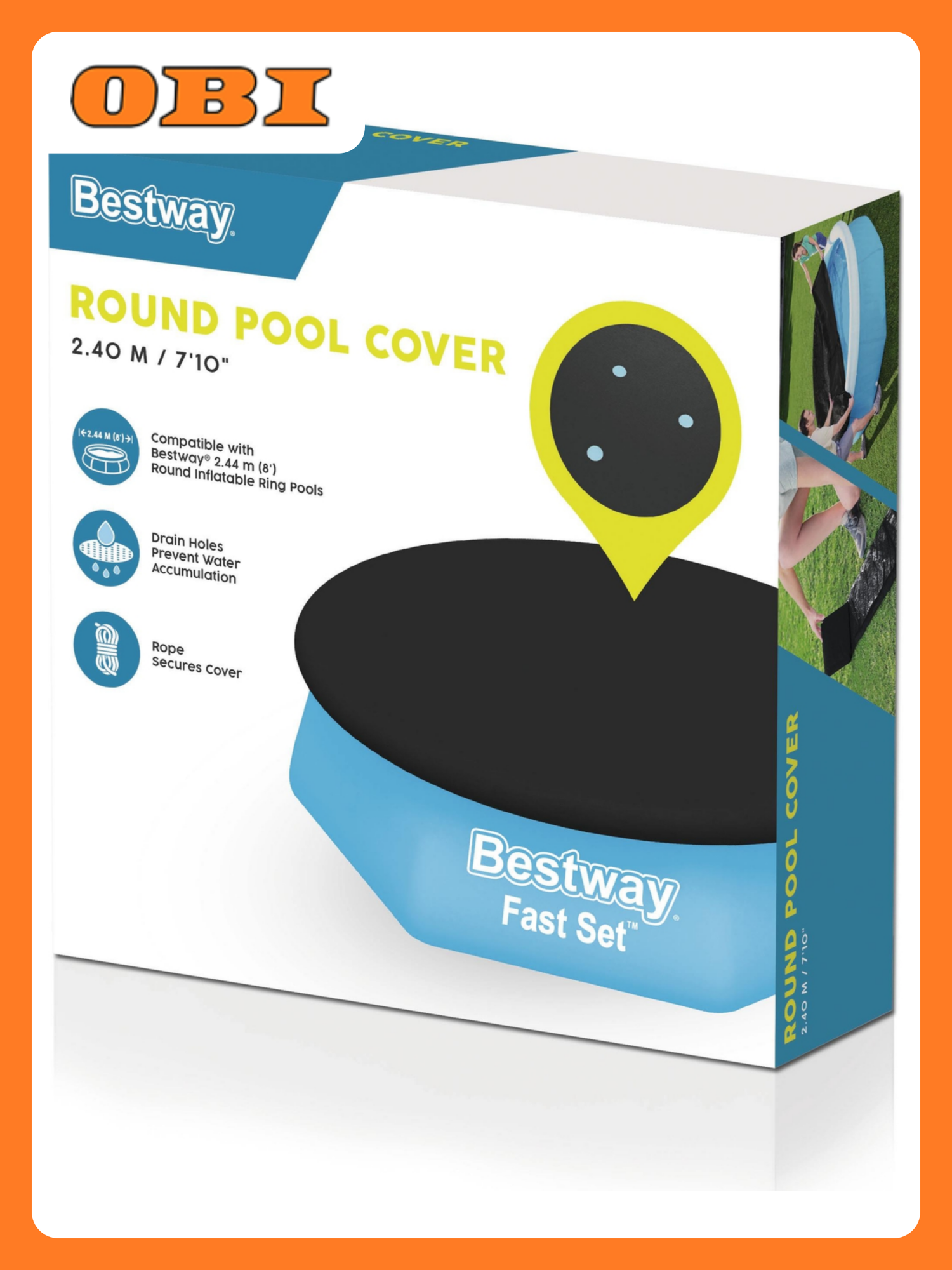 Тент Bestway для надувных бассейнов полиэтилен круглый диаметр 244 см черный