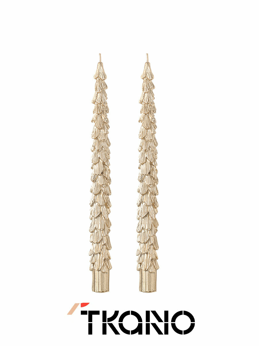 Набор свечей Tkano New Year Essential парафин  2 шт  золотой