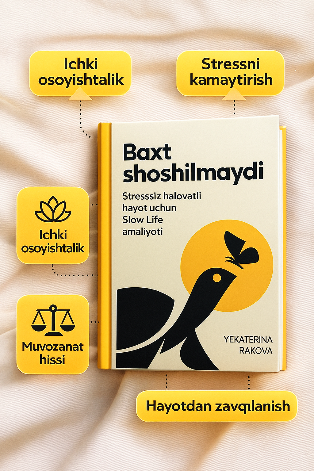 Книга «Счастье не в спешке» жизнь без стресса, практика медленной жизни, психология, мотивация