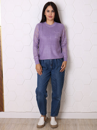 Свитер , размер OneSize, сиреневый — фото 1