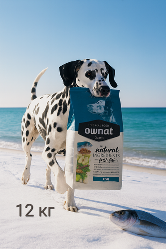 Изображение товара Сухой корм Ownat Adult Classic, для взрослых собак всех пород, с рыбой, 12 кг