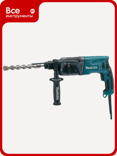 Изображение товара Перфоратор Makita HR2470x15 с мощностью 780 Вт, частотой ударов до 4500 уд/мин и тремя режимами работы, sds-plus хвостов