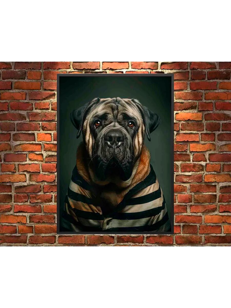 Английский мастиф-собака-заключенный 3, Плакат 30x42см