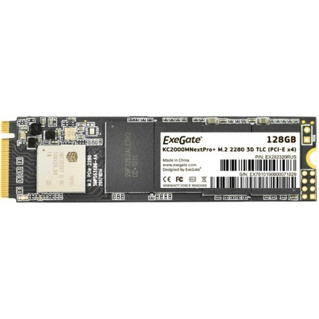 SSD диск Exegate KC2000MNextPro+, 128 Gb, M.2 2280, PCI-E x4 (EX282320RUS)