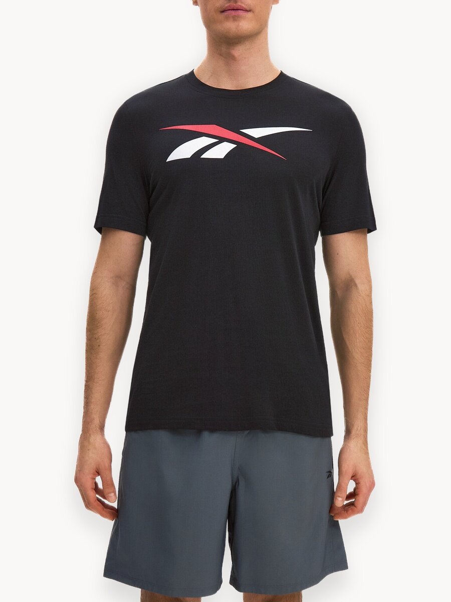 Футболка Reebok GS VECTOR TEE, размер S INT, черный/белый/красный